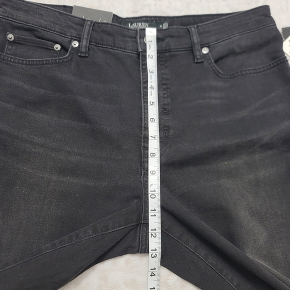Lauren Ralph Lauren High-Rise Skinny Ankle Jean Women's Size14 Empire Black Wash - Picture 10 of 15